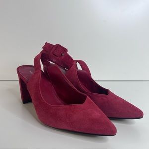 Marc Fisher suede red pumps